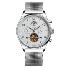 Parnis relógios masculinos automáticos de 43mm, relógio de pulso com lua, calendário, pulseira stell, movimento jhs35, caixa de relógio mecânico para homens, presente 2024 - compre barato