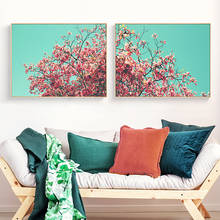 Linda pintura e imagem rosa em flores, poster de parede com impressões hd, pintura em tela, decoração moderna para sala de estar, quarto 2024 - compre barato