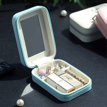 Caixa de armazenamento de batom trompete único portátil saco de cosméticos feminino pequeno carry-on maquiagem com espelho para colocar lábio esmalte jóias 2024 - compre barato
