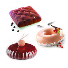 3PCS Silicone Mold Pillow Donuts Shaped Cake Baking Mold Dessert Mousse Baking Tray Chocolate Moulds Cake Decorating Tool 2024 - buy cheap