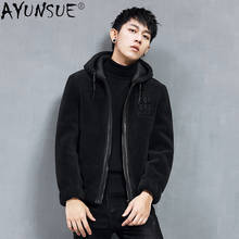 AYUNSUE Man Jacket Winter Jackets for Men Clothing 5XL Warm 100% Wool Fur Coat Hooded Parka Short Erkekler Parkas Ropa LXR833 2024 - buy cheap