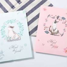 Frete grátis 8 pacotes adorável animal coelhinho pinguim envelope escrita carta conjunto floral envelopes papelaria 2024 - compre barato