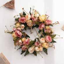 Flores artificiais de seda, guirlanda de simulação de porta, para casamento, festa, decoração de parede, porta de velas 2024 - compre barato