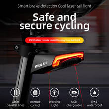 Livremente interruptor de aviso bicicleta lanterna traseira usb recarregável controle remoto led sinais volta bicicleta luz traseira ciclismo lâmpada lanterna 2024 - compre barato