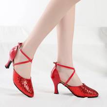 Sapatos femininos de borracha e macia para dança, sapatos modernos para meninas, para salão de baile, salsa, tango 2024 - compre barato