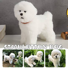 Lifelike Bichon Frise Dog Plush Stuffed Toy Cute Pomeranian Dog Puppy Toys Home Decor Crafts Photo Props 2024 - buy cheap