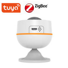 Датчик движения Tuya ZigBee 3,0, инфракрасный датчик движения, встроенная батарея, 5 В, 1 А, питание от USB, температура, влажность, беспроводное приложение Smart Life 2024 - купить недорого