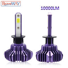 BraveWay-Chip LED COB para faro delantero de coche, Kit de conversión de motocicleta, H1, H3, H7, H4, 9005, HB3, 9006, HB4, H11, H8, H9, 10000LM, 6500K, 12V 2024 - compra barato