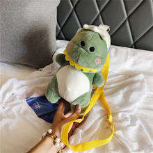 2020 New Girls Dinosaur Plush Toy Bags Cute Small Crossbody Bag Women Korean Little Shoulder Bags Womens  PequenaBolsas Mujeres 2024 - buy cheap