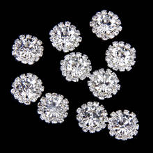 10 piezas de diamantes de imitación de cristal, botones redondos, adornos de reverso plano, artesanía de costura 2024 - compra barato