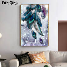 5D DIY Diamond Painting Purple green blue feather Diamond Mosaic Cross stitch Square/round diamond Home room decoration pictures 2024 - buy cheap