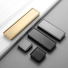 AOBT Hidden Door Handle Black Gold Embedded Handle Zinc Alloy Door Invisible Cabinet Handle Pulls Knob Furniture Hardware 6020 2024 - buy cheap