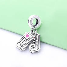 Free Shipping Authentic 925 Sterling Silver Love Coupon Dangle Charm Fit Original Bracelet For Women DIY Jewelry S925 Beads 2024 - buy cheap