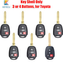 Чехол для ключа дистанционного управления автомобилем Keyecu, 3, 4 кнопки, для Toyota RAV4, Highlander, Camry, Corolla, FCC ID: HYQ12BDM, HYQ12BEL GQ4-52T 2024 - купить недорого