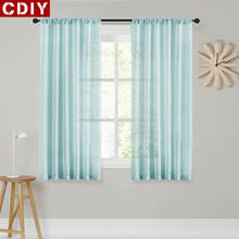 Sheer Short Curtains for Kitchen Half Window Living Room Modern Solid Voile Curtain Bedroom Home Decoration Roman Tulle Drapes 2024 - buy cheap