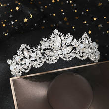 Tiara nupcial de boda, accesorios para el cabello para mujer, corona de Color plateado, adornos de diadema para novias, joyería para mujer 2024 - compra barato