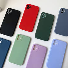 Новый квадратный жидкий силиконовый чехол для телефона iPhone 11 Pro XS Max 6 7 8 Plus X XR милый однотонный оригинальный мягкий силиконовый чехол 2024 - купить недорого
