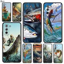 Trout Panel Fish Fishing for Samsung Galaxy S21 Ultra Plus Note 20 10 9 8  S10 S9 S8 S7 S6 Edge Plus Black Phone Case 2024 - buy cheap