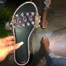 Summer Women's PVC Flip-Flops Girl Snakeskin Open Toe Rhinestone Casual Leisure slip-on Beach Shoes woman Outdoor Flats Slippers 2024 - buy cheap