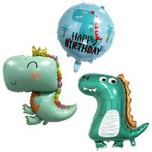 Cartoon Dinosaur Foil Balloon Cute Crown Design Kids Birthday Party Decoration Accessories Colorful Balloons 2024 - buy cheap