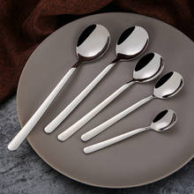 304 stainless steel spoon dessert spoon coffee long handle mixing spoon household dining spoon 2024 - buy cheap