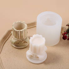 Molde de vela coluna romana, estilo vintage, forma de vela decorativa, molde de silicone criativo artesanal, cera 2024 - compre barato