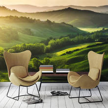 Foto personalizada, pintura de pared de paisaje verde, bosque de montaña, Mural estereoscópico 3D para decoración de pared de sala de estar, papel tapiz no tejido 2024 - compra barato