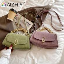 Vintage Women Alligator Pattern Solid Color PU Leather Shoulder Crossbody Messenger Bag Casual Ladies Thick Chain Small Handbag 2024 - buy cheap