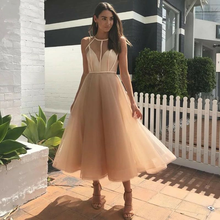 Tulle Maxi Short Prom Dresses 2022 Women Formal Party Night Tea-Length Vestidos Gala Robes Sleeveless Elegant Evening Gowns 2024 - buy cheap