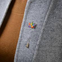 ABC025, LGBT Design Rainbow Maple Leaves Pins Brooch Rainbow Metal Pin Gay Lesbian Pride Badge Lapel Pin Jewelry 2024 - buy cheap