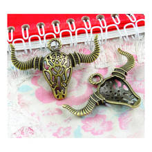 15pcs Charms Hollow Bull Ox Head 49.2*34.7MM Antique Making Pendant fit,Vintage Bronze color,DIY Handmade Jewelry 2024 - buy cheap