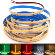 5M COB LED Strip Light High Density Flexible Ribbon 320 384 528 LEDs FOB Led Light Strip 12V 24V Tape Diode Dimmable 7 Colors 2024 - buy cheap