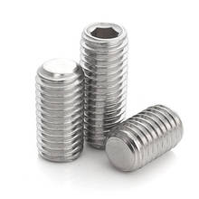 M10 M12 Stainless steel fine thread set screws short pitch 1.0mm allen bolts Flat end screw bolt 6mm-40mm Length 2024 - buy cheap