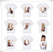 Harajuku Summer Clothes Letter T Shirt Girl Birthday T-shirt Flowers Kids T Shirt Casual Boys T Shirts Crew Neck New Baby Tops 2024 - buy cheap