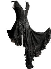 Medieval Cosplay Costumes for Women Halloween Carnival Stage Performance Gothic Irregular Black Lace Retro Court Victoria Dress 2024 - buy cheap