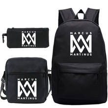 Mochilas escolares mark & martinus para meninos e meninas, 3 unidades., mochila casual para viagem, para livros, com estojo para canetas. 2024 - compre barato