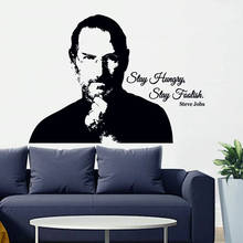 Inspirational Quotes Wall Decal Steve Jobs Portrait Words Door Window Vinyl Stickers Teens Bedroom Studio Interior Decor M995 2024 - buy cheap