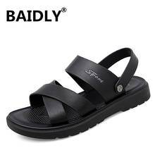 Leather Summer Sandals Men Breathable Casual Flat Mens Sandals Beach Sandal Man Shoes Sandles Sandalen Heren Comfort Soft 2024 - buy cheap