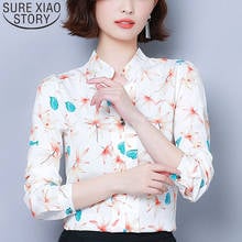 2021 Fashion Women Tops and Blouses Long Sleeve V-neck Women Tops Casual Plus Size Printed Women Shirts Office Lady 6130 50 2024 - buy cheap