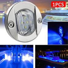 Luz LED redonda de popa para barco, lámpara trasera de ABS, color blanco frío/azul, accesorios impermeables para yate, 12V de CC, 1 ud. 2024 - compra barato