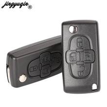 jingyuqin 10pcs 4 Buttton Flip Folding Car Key Shell Case For Peugeot 1007 Fit Citroen C8 VA2/HCA Blade CE0523 Replacement 2024 - buy cheap