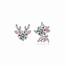 Pendientes de plata de ley 925 con forma de ciervo, joyería con temperamento Animal, regalo de Navidad, SE240 2024 - compra barato