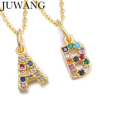 Разноцветное модное очаровательное золотое ожерелье с подвеской 26 алфавитов медное мини A-Z длинное ожерелье с буквенным принтом для женщин... 2024 - купить недорого