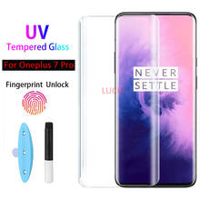 Protector de pantalla 3D UV Liquid Nano, cristal templado para 1 + Oneplus 7 Pro, cubierta de pegamento completo para One Plus 7pro, película protectora de vidrio 2024 - compra barato
