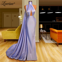 Lowime Purple Evening Dresses Middle East Satin Party Dress 2021 Saudi Arabic Dubai Long Prom Gowns Robe De Soiree 2024 - buy cheap