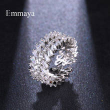 Emmaya-anillo ajustable de circón cúbico para mujer y niña, sortija ajustable de dos líneas de alta calidad, opción de tres colores, decoración encantadora para fiesta 2024 - compra barato