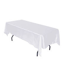 Mantel Rectangular de satén blanco y negro para boda, decoración para fiesta en casa, banquete, 1 Uds. 2024 - compra barato