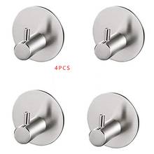 Towel Holder 4Pcs/Set Bathroom Self Adhesive Wall Hook For Towel Robe Brushed Stainless Steel Wall Rack Hanger Towel Rack 5cm 2024 - buy cheap