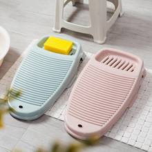 Clothes Washing Board Thicken Plastic Washboard with Soap Holder Box Bathroom Kid Clothes Cleaning Laundry Scrubbing 2024 - buy cheap