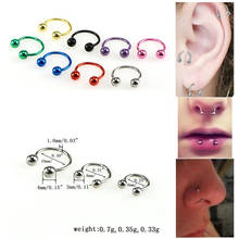 1 Piece Stainless Steel Nostril Nose Ring Lip Rings Earrings Circular Piercing Ball Horseshoe Hoop Ring Body Jewelry 2024 - buy cheap